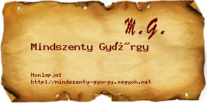 Mindszenty György névjegykártya